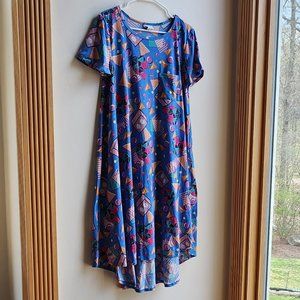 LuLaRoe 80s Geometric Print Midi Dress Size Medium